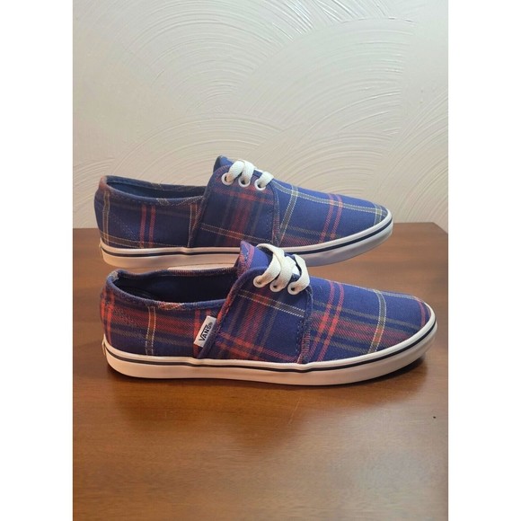Vans TB4R Womens Low Top Lace Up Skateboarding Shoes Blue Multi Color Plaid Sz 6 - Picture 3 of 7
